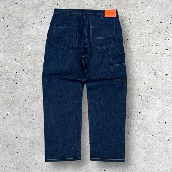 PLAC x O.A.M Wide Raw Denim Carpenter Jeans Mens Size 34 (36) (37) M Dark Wash - Picture 4 of 10